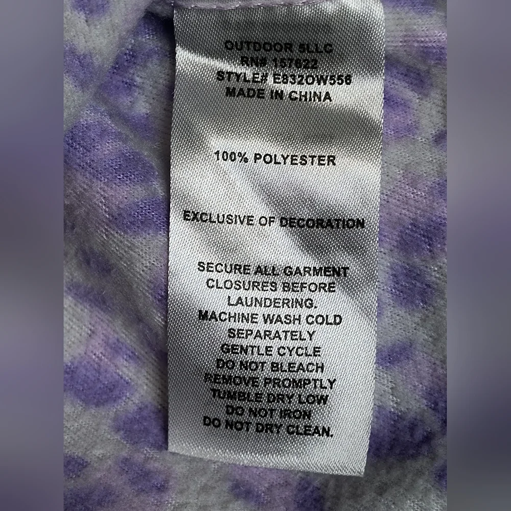 Eddie Bauer Fleece Jacket Girls M 10/12 Leopard Print Full Zip